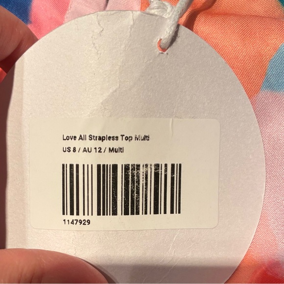 NWT Princess Polly Love All Strapless Crop Top in Multi Size 8 - Picture 6 of 10